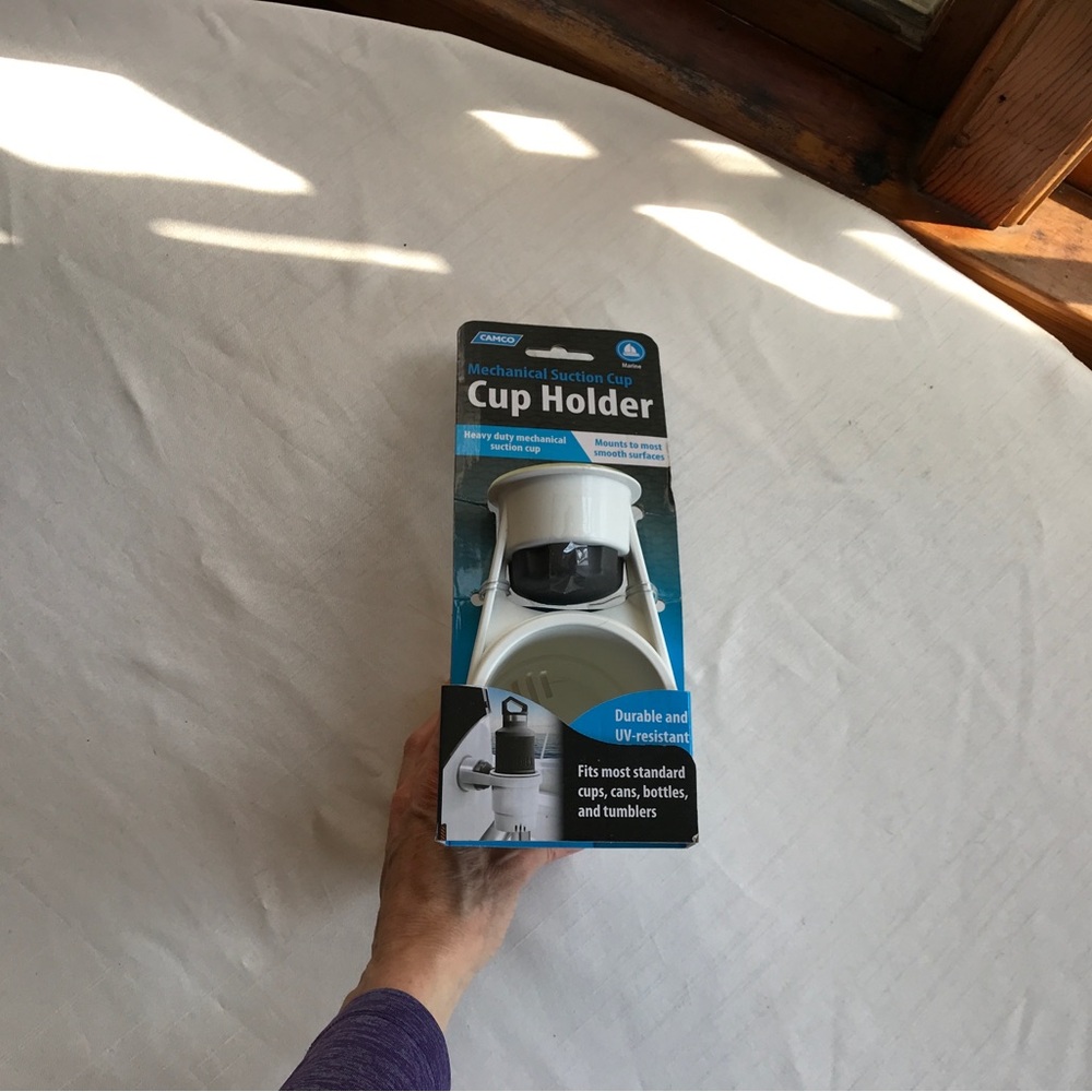 Camco White Mechanical Suction Cup Holder